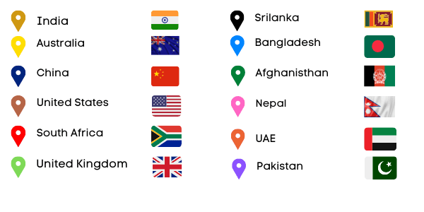 Map legend listing countries represented in the Econstruct learning community